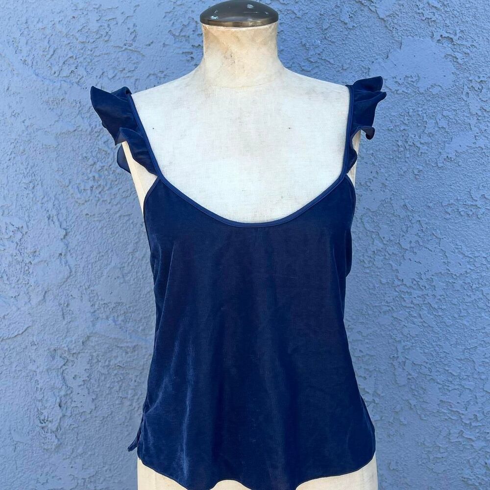 Victoria's Secret Blue Velvet Camisole Xs Tank top Cropped